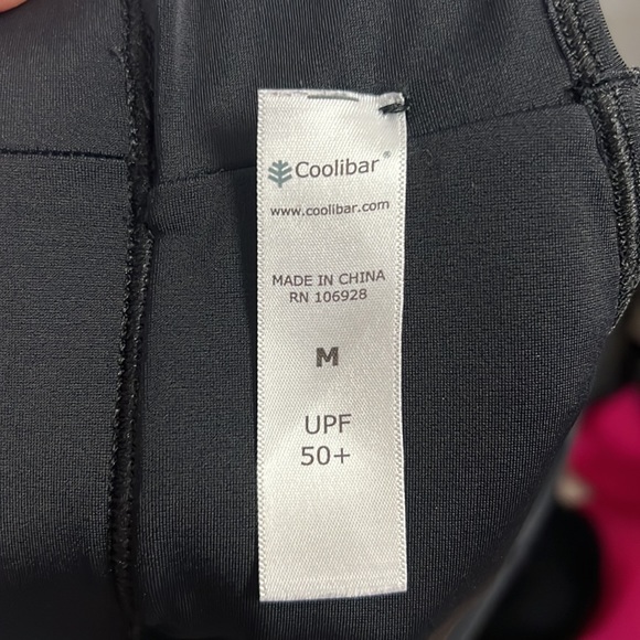 Coolibar Striped SPF 50+ Sun Protection Swim Bra Black and white medium - Picture 4 of 4